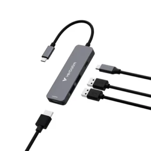 Hub USB-C Verbatim 4 Puertos con HDMI 4K y Power Delivery 100W - Conectividad Total - Imagen 1